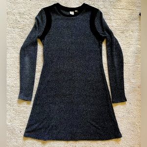 GAP Long Sleeve Charcoal Grey & Black Knit Dress